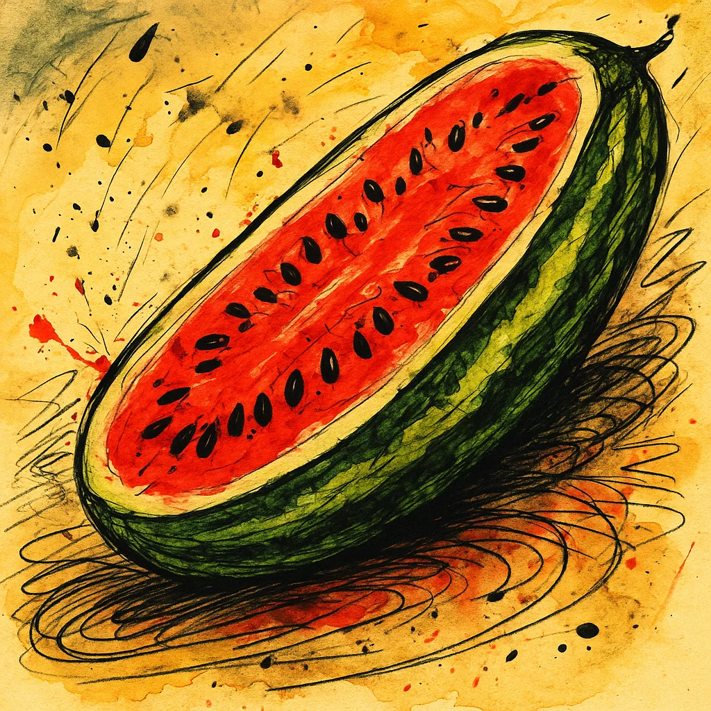 Seeded Watermelon (Elongated) seed packet artwork